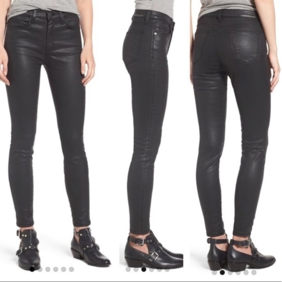 CURRENT/ELLIOTT Black Coated High Waist Ankle Skinny - Picture 2 of 8